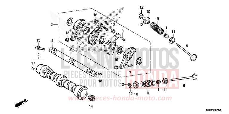 CAMSHAFT/VALVE for X-ADV 750 VICTORY RED (R334) from 2017